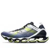 Mizuno Wave X 10 Shock Absorption Non-slip Wear-resistant Low Tops White Green 'black Yellow Blue' In Multi