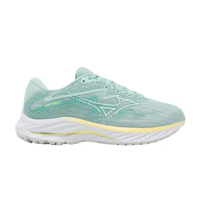 Pre-owned Mizuno Wmns Wave Rider 27 Super Wide 'light Green White'
