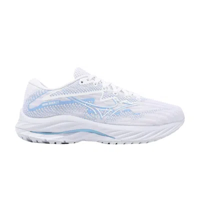 Pre-owned Mizuno Wmns Wave Rider 27 Super Wide 'white Cerulean'
