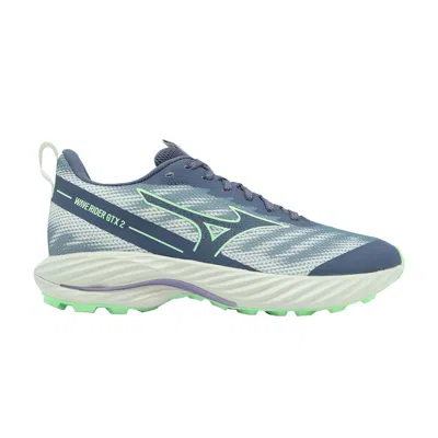 Pre-owned Mizuno Wmns Wave Rider Gore-tex 2 Super Wide 'vintage Indigo Neo Mint' | Blue | Women's Size 7.5