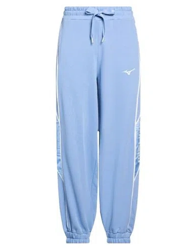 Mizuno Woman Pants Light Blue Size Xs Cotton, Polyester