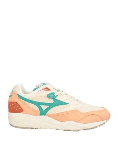 Mizuno Woman Sneakers Apricot Size 7.5 Leather, Textile Fibers In Orange