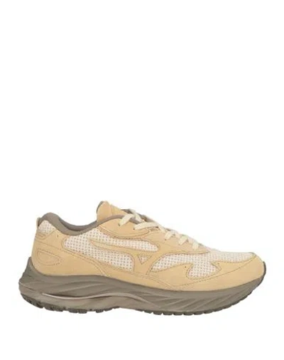 Mizuno Woman Sneakers Beige Size 7 Leather, Textile Fibers In Neutral