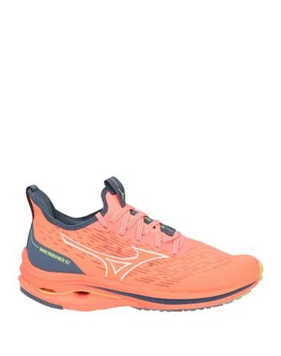 Mizuno Woman Sneakers Coral Size 8.5 Textile Fibers In Red