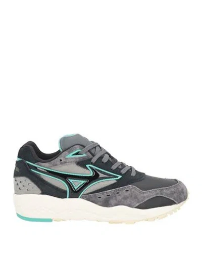Mizuno Woman Sneakers Grey Size 6 Leather, Textile Fibers
