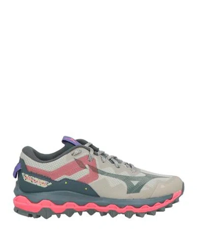 Mizuno Woman Sneakers Taupe Size 6.5 Textile Fibers In Green