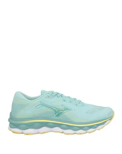 Mizuno Woman Sneakers Turquoise Size 9.5 Textile Fibers, Synthetic Fibers In Blue