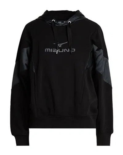 Mizuno Woman Sweatshirt Black Size Xs Cotton, Polyester