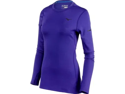 Mizuno Women's Breath Thermo Long Sleeve Top In Deep Blue