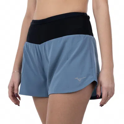 Mizuno Women's Multi Pocket Running Shorts In Citadel In Blue
