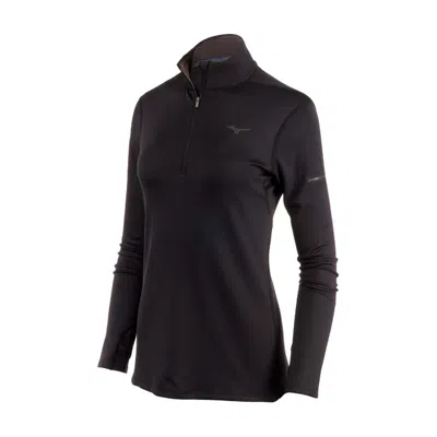 Mizuno Women's Standard Breath Thermo Half Zip Top In Black