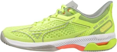 Pre-owned Mizuno Women's Wave Exceed Tour 5 In Neo Lime/grey