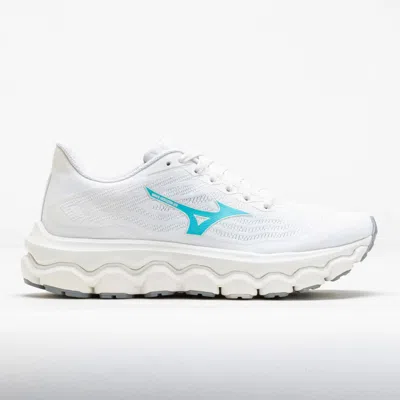 MIZUNO WOMEN'S WAVE HORIZON 8 RUNNING SHOES IN WHITE/TANAGER/TURQUOISE