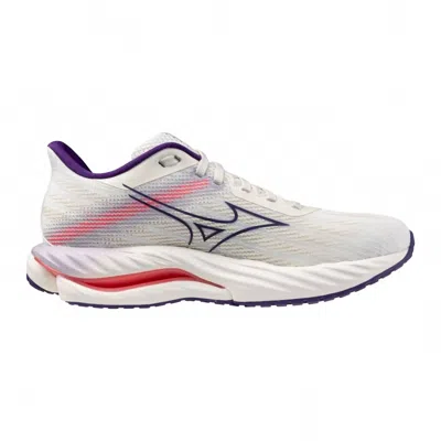 Mizuno Women's Wave Inspire 21 Running Shoes In White Vintage Indigo In Multi