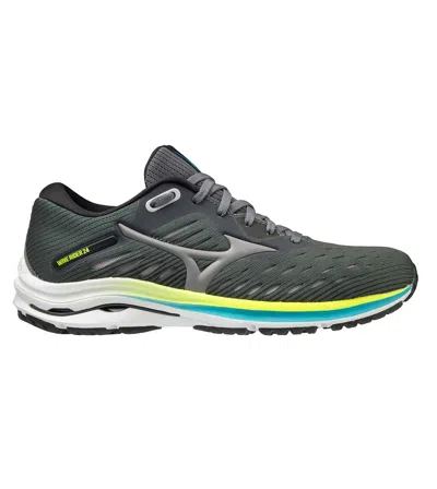 Mizuno Women's Wave Rider 24 Running Shoes - D/wide Width In Castlerock/phantom In Grey