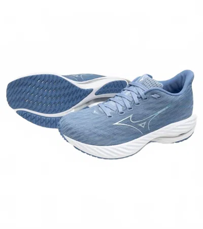 MIZUNO WOMEN'S WAVE RIDER TWENTY EIGHT SNEAKER IN GLACIER LAKE WHITE