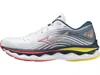 Mizuno Women's Wave Sky 6 Running Shoes - Medium Width In White/hibiscus In Multi