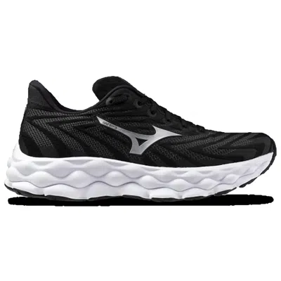 MIZUNO WOMEN'S WAVE SKY 8 RUNNING SHOES WIDE (D) IN BLACK/SILVER