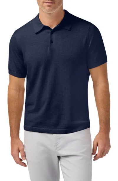 Mizzen + Main Mizzen+main Ashe Cotton Blend Performance Sweater Polo In Blue