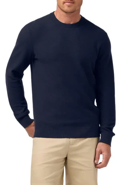 Mizzen + Main Mizzen+main Ashe Crewneck Cotton Blend Performance Sweater In Blue