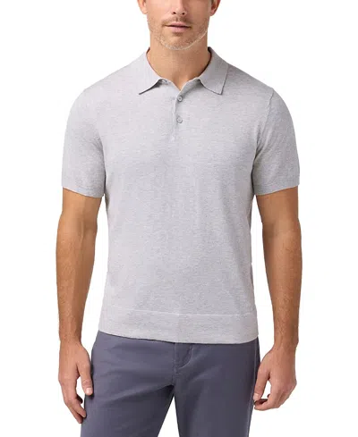 Mizzen + Main Mizzen+main Ashe Short Sleeve Polo Sweater In Gray