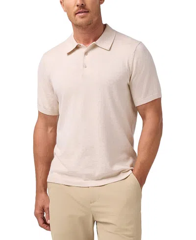 Mizzen + Main Mizzen+main Ashe Short Sleeve Polo Sweater In Neutral