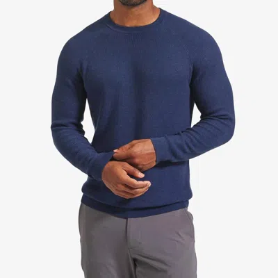 Mizzen + Main Cassady Crewneck Sweater In Navy Heather In Blue