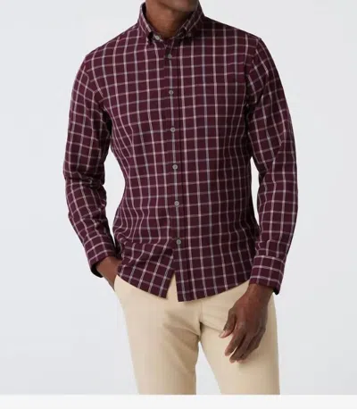 Mizzen + Main City Flannel Button Down Shirt In Wine Richard Plaid In Multi