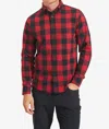 Mizzen + Main City Flannel Shirt In Red/black In Multi
