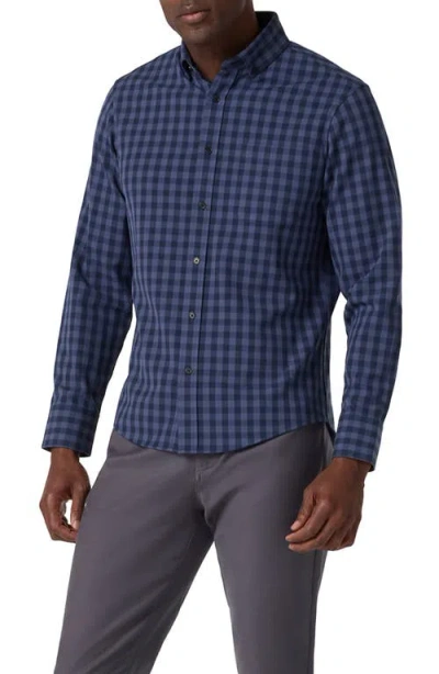 Mizzen + Main Mizzen+main City Flannel Trim Fit Plaid Button-down Shirt In Blue