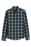 Mizzen + Main Mizzen+main City Trim Fit Plaid Stretch Flannel Button-down Shirt In Navy Demetrius Plaid