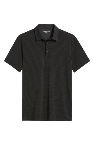 Mizzen + Main Mizzen+main Copa Pinstripe Performance Polo In Black