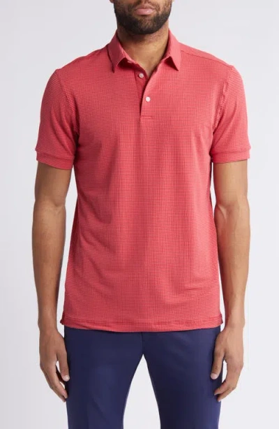 Mizzen + Main Mizzen+main Copa Pinstripe Performance Polo In Red Clay Solid
