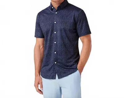 MIZZEN + MAIN HALYARD SHORT SLEEVE BUTTON DOWN SHIRT IN COASTAL FJORD COFFEE LEAF