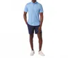 Mizzen + Main Halyard Short Sleeve Button Down Shirt In Light Blue Multi Dot In Blue