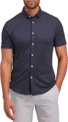 Mizzen + Main Halyard Short Sleeve Button-down Shirt In Navy Dot In Multi