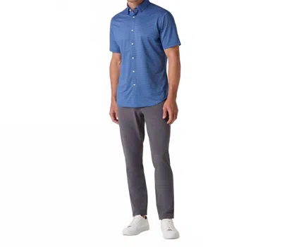 Mizzen + Main Halyard Short Sleeve Button Down Shirt In Set Sail Dotted Line In Blue