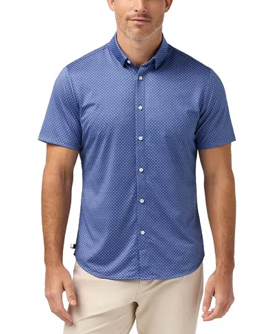 Mizzen + Main Mizzen+main Halyard Short Sleeve Dress Shirt In Coastal Fjord Star