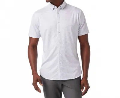 Mizzen + Main Halyard Short Sleeve Dress Shirt In Light Blue Multi Floral In White