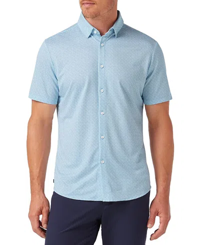 Mizzen + Main Mizzen+main Halyard Short Sleeve Dress Shirt Light Blue Circle Montage