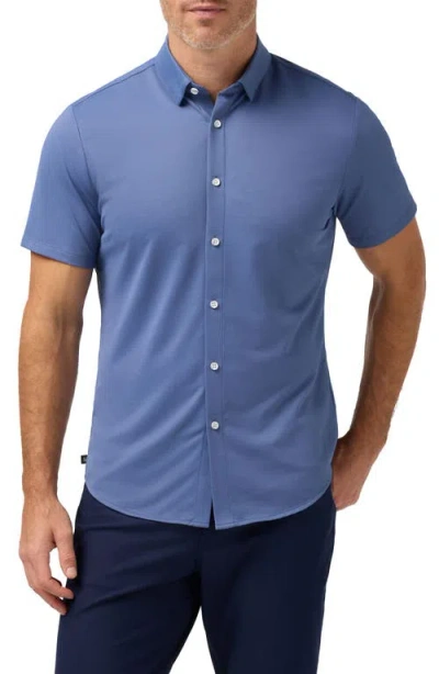 Mizzen + Main Mizzen+main Halyard Short Sleeve Performance Button-up Shirt In Blue