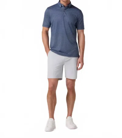 Mizzen + Main Halyard Short Sleeve Polo Top In Navy Geo Twill In Blue