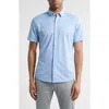 Mizzen + Main Mizzen+main Halyard Trim Fit Dot Print Short Sleeve Performance Button-up Shirt In Provence Woven Tile