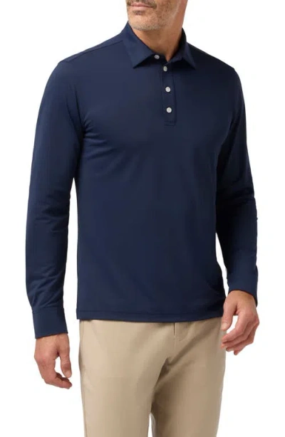 Mizzen + Main Mizzen+main Harper Long Sleeve Performance Polo In Blue