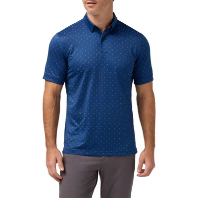 Mizzen + Main Mizzen+main Haylard Neat Textured Knit Polo In Blue