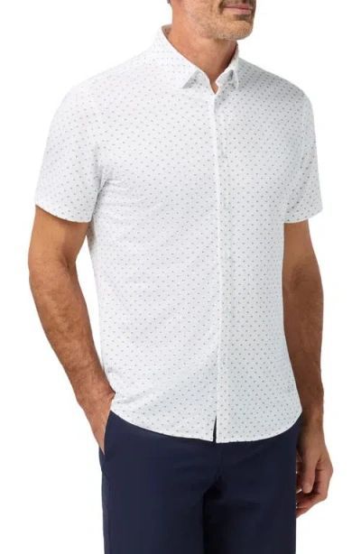 Mizzen + Main Mizzen+main Haylard Trim Fit White Tossed Triangle Short Sleeve Button-up Shirt
