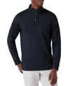 Mizzen + Main Kpi Quarter Zip Sweater In Navy Heather In Black