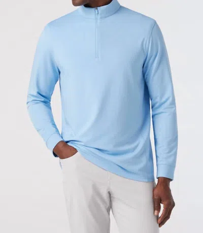 Mizzen + Main Highland Quarter Zip Sweater In Light Blue