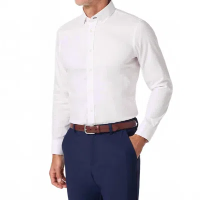 Mizzen + Main Hilton Long Sleeve Trim Fit Dress Shirt In White Lavender Haze Mini