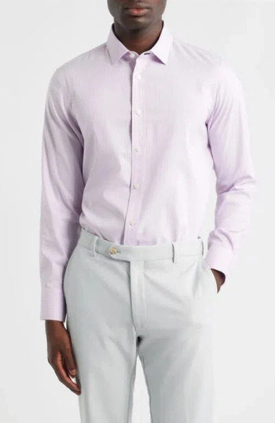 Mizzen + Main Mizzen+main Hilton Pinstripe Performance Cotton Blend Button-up Shirt In Pink
